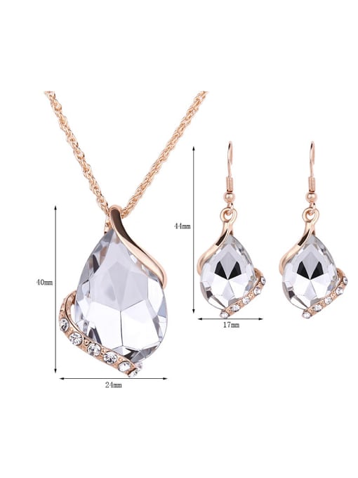BESTIE Alloy Imitation-gold Plated Fashion Artificial Gemstone Two Pieces Jewelry Set 2