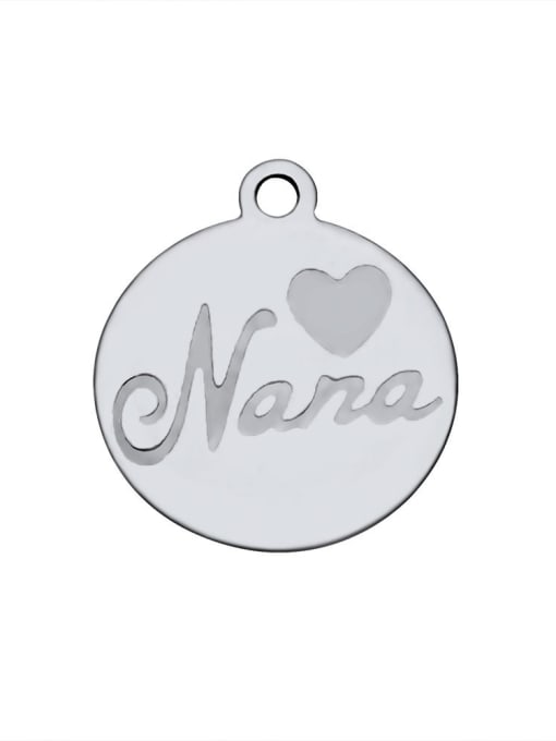 XVC177-2 Stainless Steel With Simplistic Round With nana words Charms