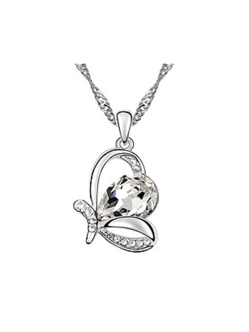 White Chanz using austrian Elements Crystal Necklace female Butterfly Crystal Pendant and trend