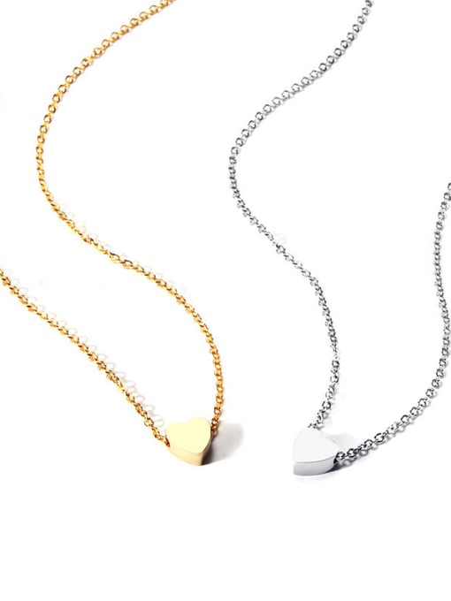 LI MUMU Stainless Steel Minimalist Style Classic Love Necklace
