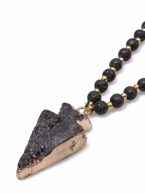 handmade Irregular Volcano Stone Natural Crystal Necklace 2