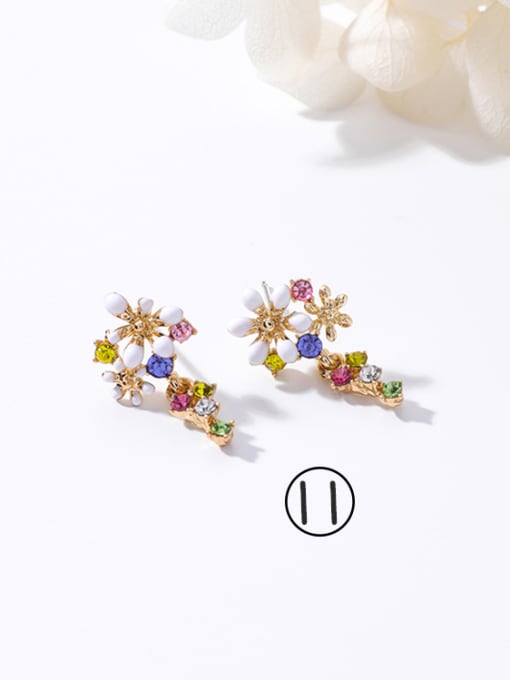 11#K5304 Alloy With Rose Gold Plated Simplistic Flower Stud Earrings