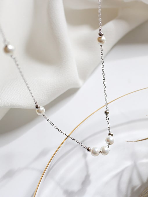 DAKA Sterling silver fashion temperament handmade beaded short necklace 2