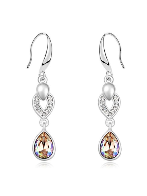 QIANZI Fashion Water Drop austrian Crystals Heart Alloy Earrings 2