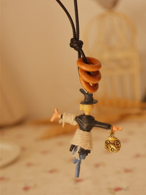 Dandelion Unisex Cute Scarecrow Shaped Necklace 1