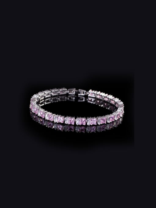 Pink 18.3Cm Luxury Fashion AAA Zircon Bracelet