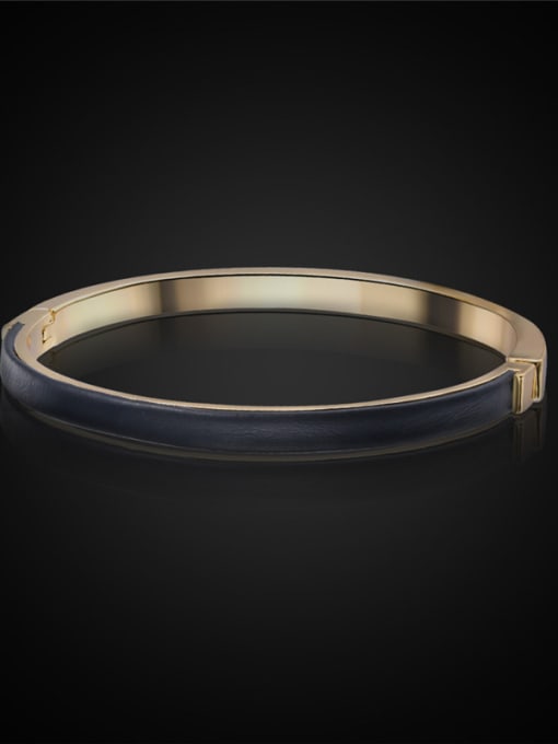 Golden Trendy Double Color Artificial Leather Bangle
