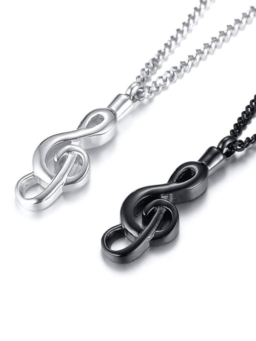 CONG Stainless Steel With Platinum Plated Simplistic Irregular Note Necklaces 0