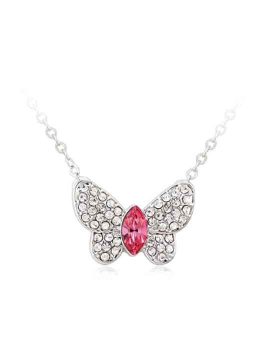 OUXI Butterfly Austria Crystal Rhinestones Necklace