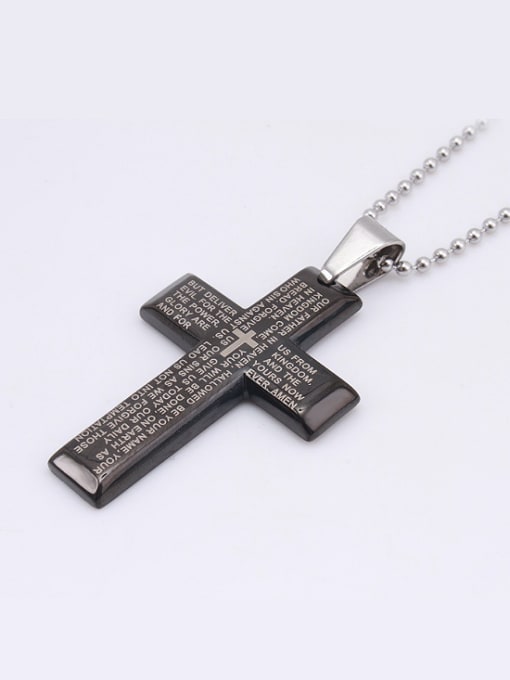RANSSI Black Cross Scriptures Necklace 1