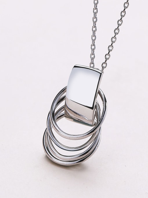 One Silver All-match Round Necklace 3