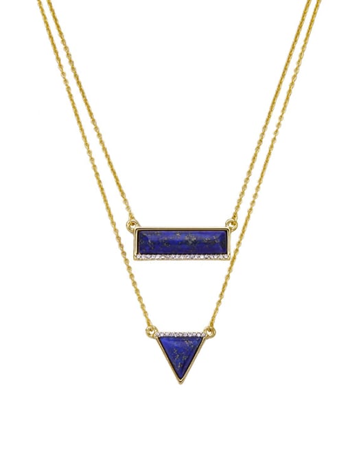 KM Simple Multi-layer Geometry Stones Alloy Necklace 0