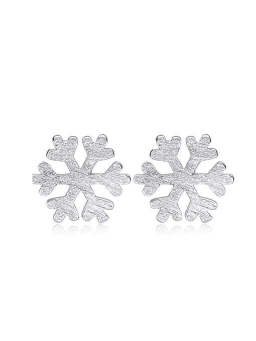 kwan Small Fresh Snowflake S925 Silver Stud Earrings 0