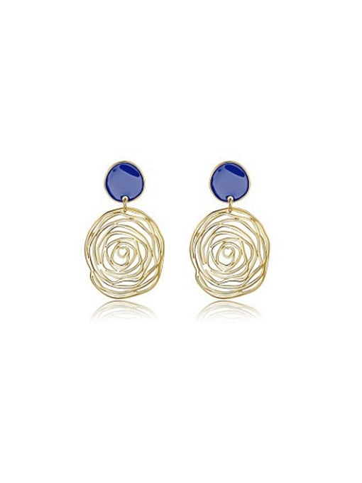 18k Gold 18K Gold Plated Circles Shaped Acrylic Drop Earrings