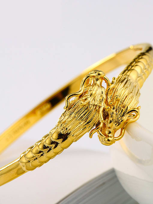 XP Copper Alloy Gold Plated Classical Dragon Head Bangle 1