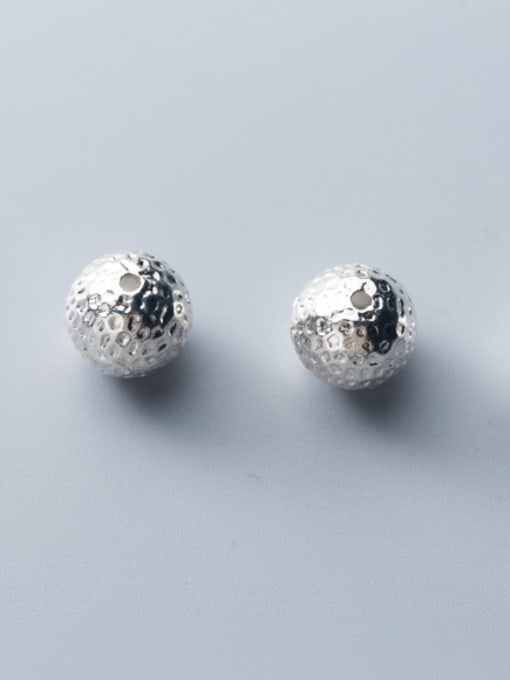 FAN 925 Sterling Silver With Platinum Plated Personality Round Beads 3