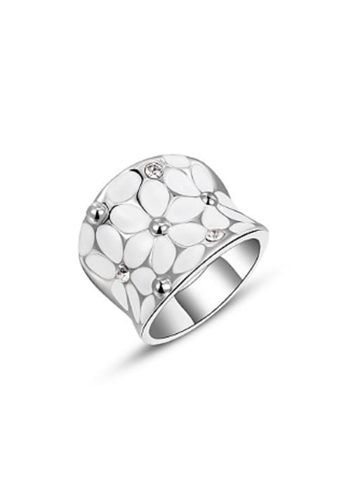 Ronaldo Women Elegant Flower Pattern Enamel Ring