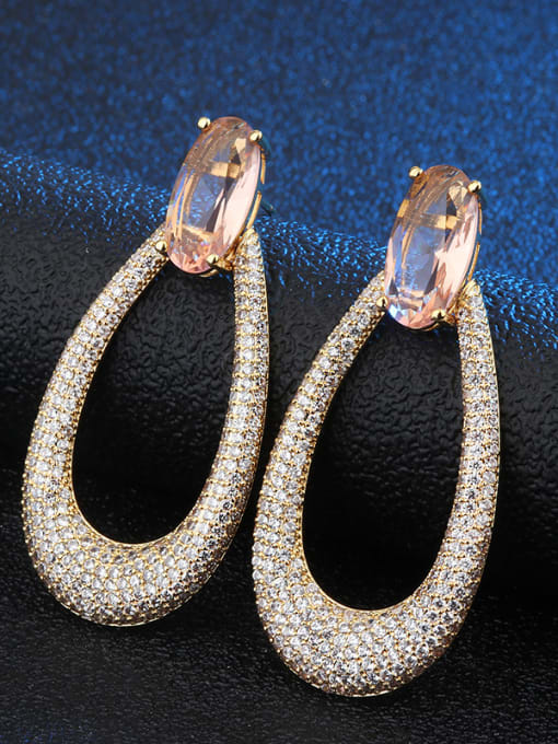 ROSS Copper With Cubic Zirconia Delicate Water Drop Cluster Earrings