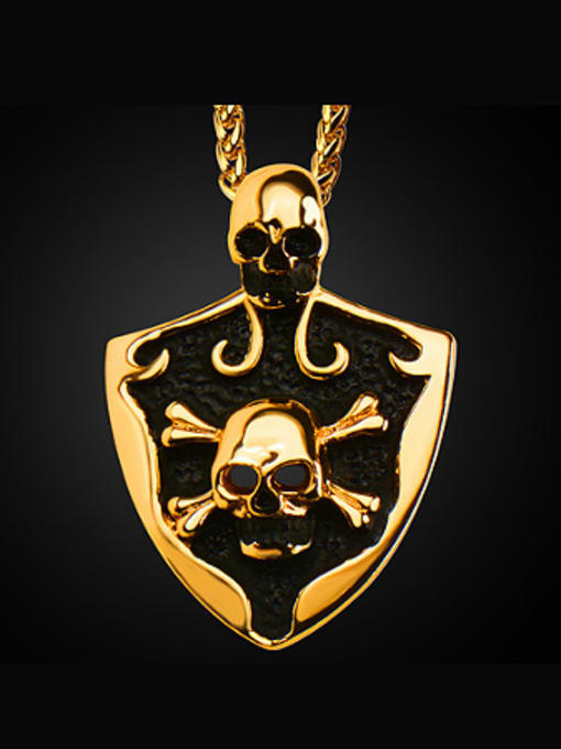 Days Lone Punk Skull Shield Necklace 0