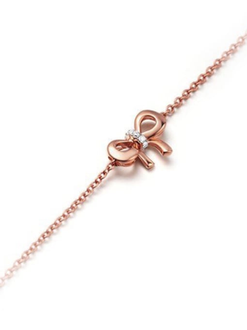 Ya Heng Simple Tiny Bowknot Rose Gold Plated Copper Bracelet 1