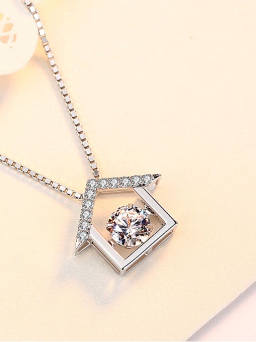 Peng Yuan Fashion Little House Cubic Rotatable Zircon 925 Silver Pendant 1