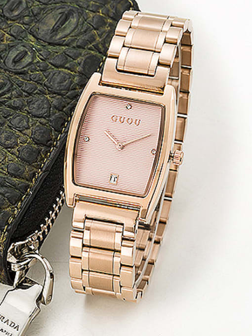 Pink 2 2018 GUOU Brand Simple Square Numberless Watch
