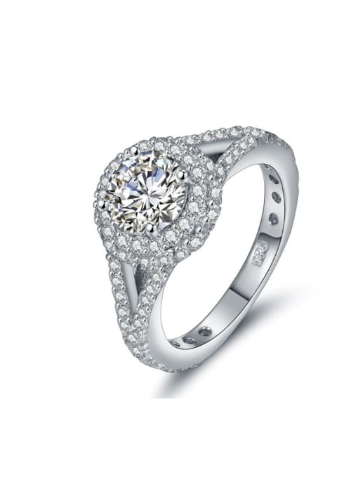 UNIENO AAA Shining Zircons Noble White Gold Plated Ring