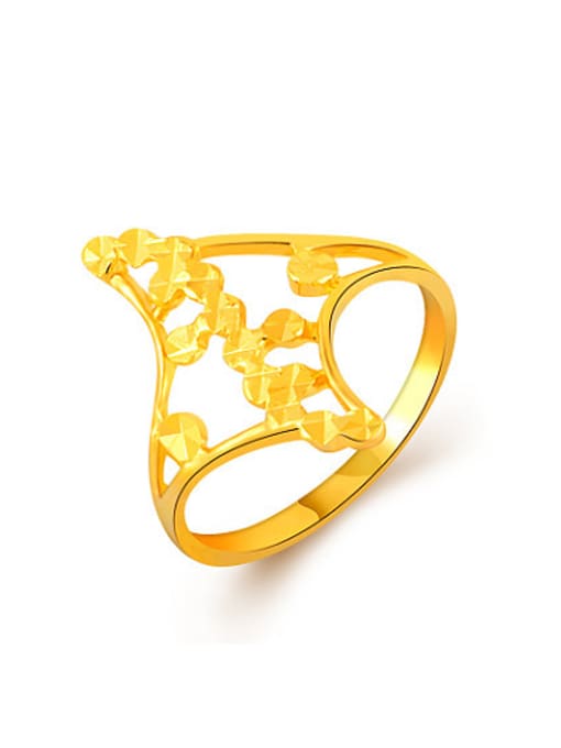Yi Heng Da High Quality 24K Gold Plated Diamond Shaped Ring 0