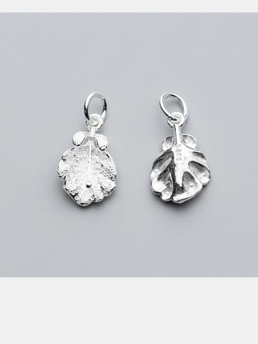 FAN 925 Sterling Silver With Antique Silver Plated Personality Leaf Charms 1