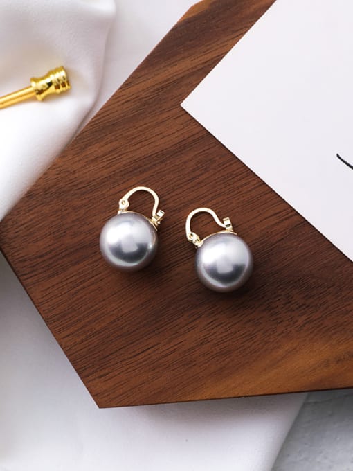 B Grey Pearl Alloy With Imitation Pearl Clip On Earrings