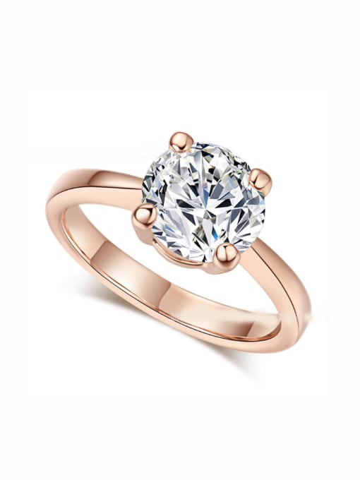 ZK Elegant Fashion Women Shining Copper Ring