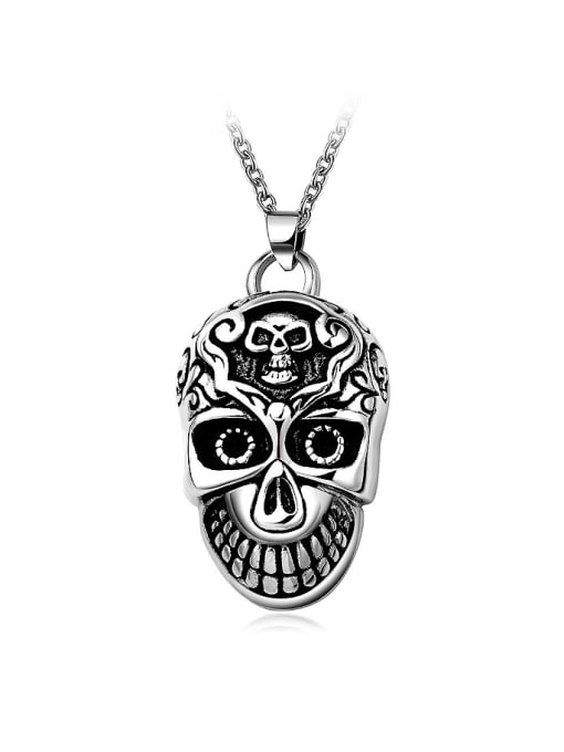 Ronaldo Personality Skull Shaped Stainless Steel Necklace 0