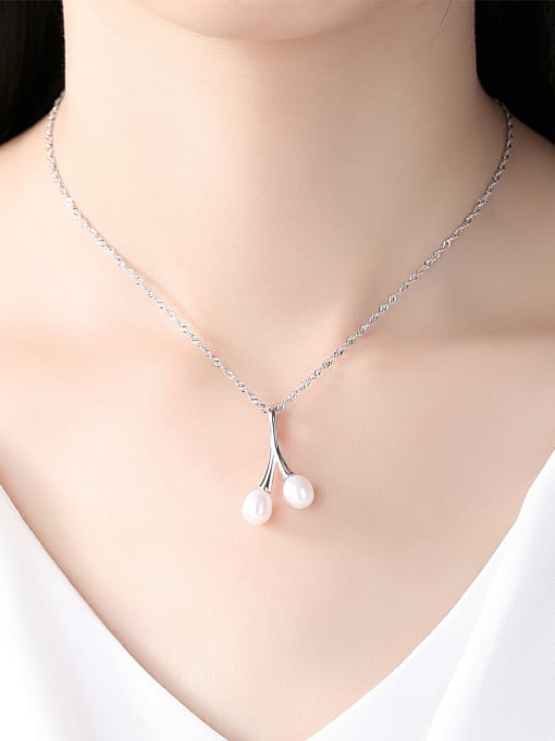CCUI Pure silver  natural pearls  minimalist design style necklace 1