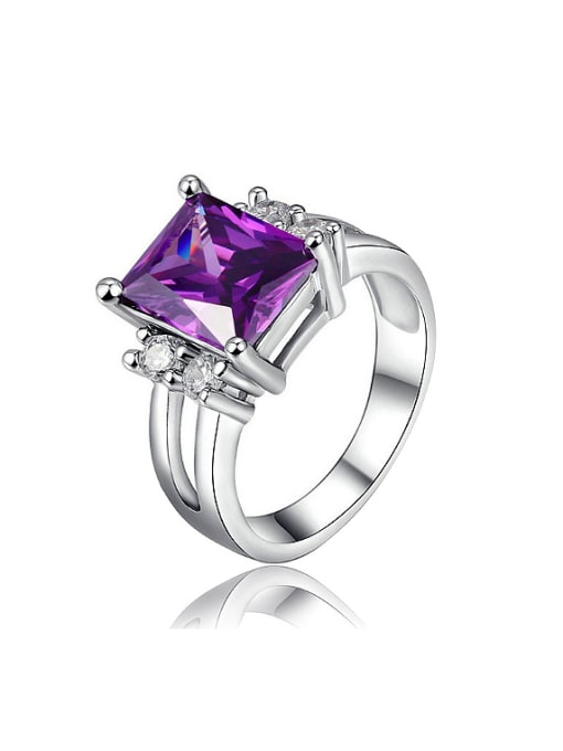 Purple Fashion Shiny AAA Zircon Copper Ring
