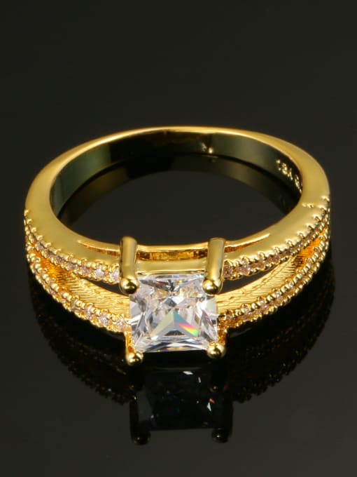 ZK Gold Plated Engagement Women Ring with Zircon 1