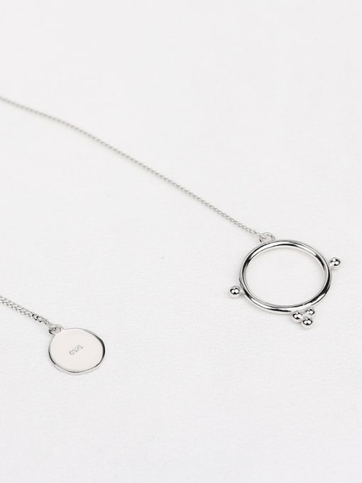 Peng Yuan Simple Hollow Round Silver Necklace 2