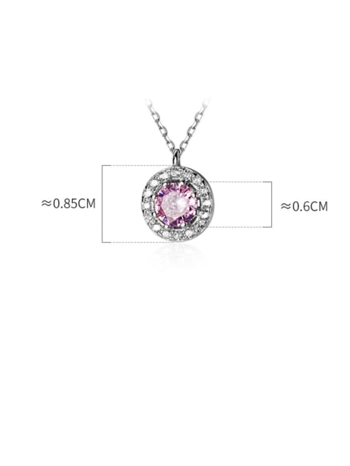 Rosh 925 Sterling Silver With  Cubic Zirconia Simplistic Round Necklaces 3