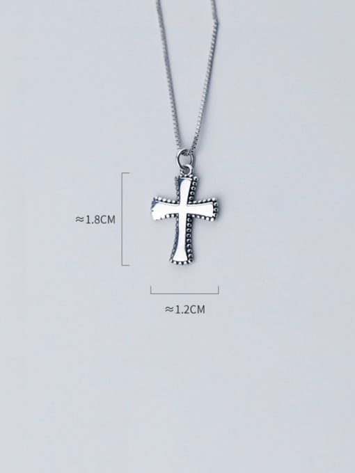 Rosh 925 Sterling Silver With Platinum Plated Simplistic Cross Pendants 1