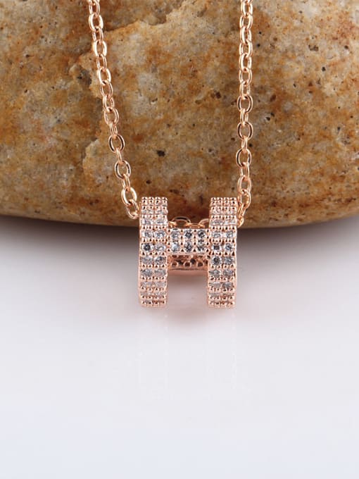 Qing Xing Rose Gold Plated Color Zircon Quality and All-match Pendant 0