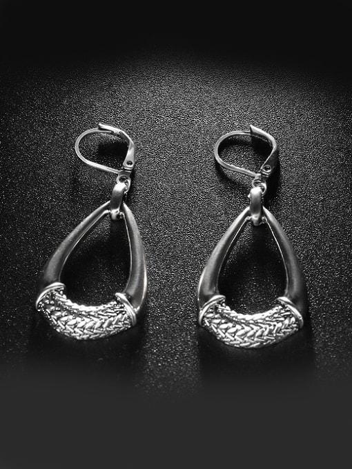 Gujin Personalized Punk style Hollow Water Drop Alloy Earrings 1