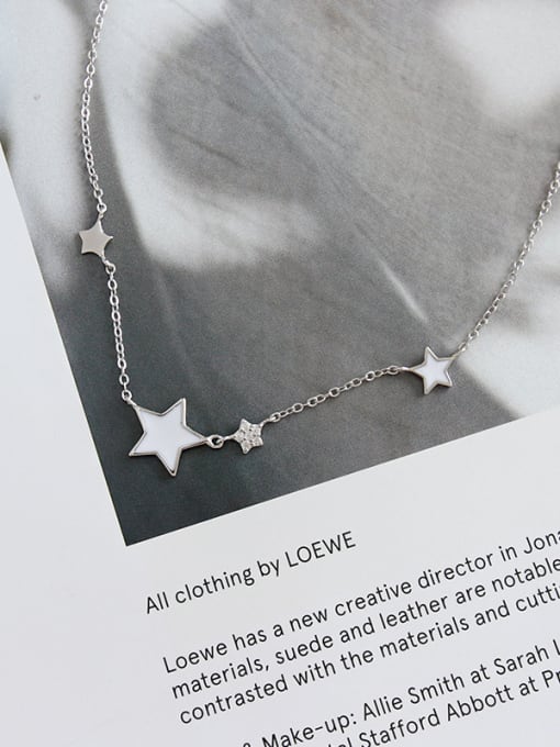 DAKA 925 Sterling Silver With Silver Plated Simplistic Star Anklets 1
