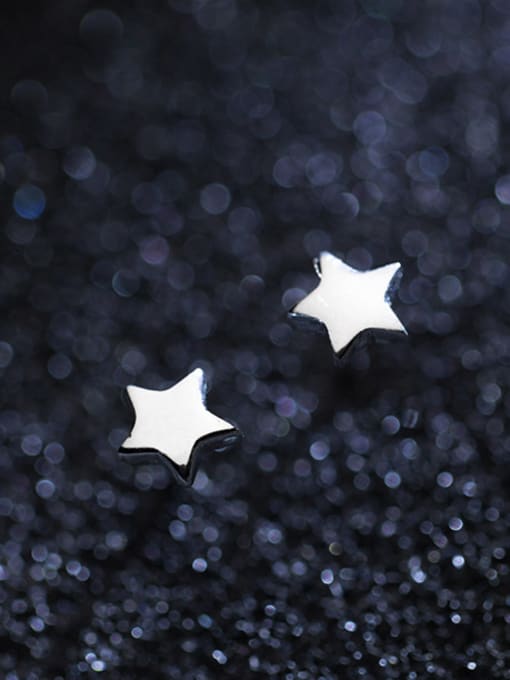 Rosh Elegant Star Shaped S925 Silver Stud Earrings 2