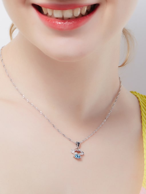 CEIDAI Blue Crystal Monkey-shaped Necklace 1