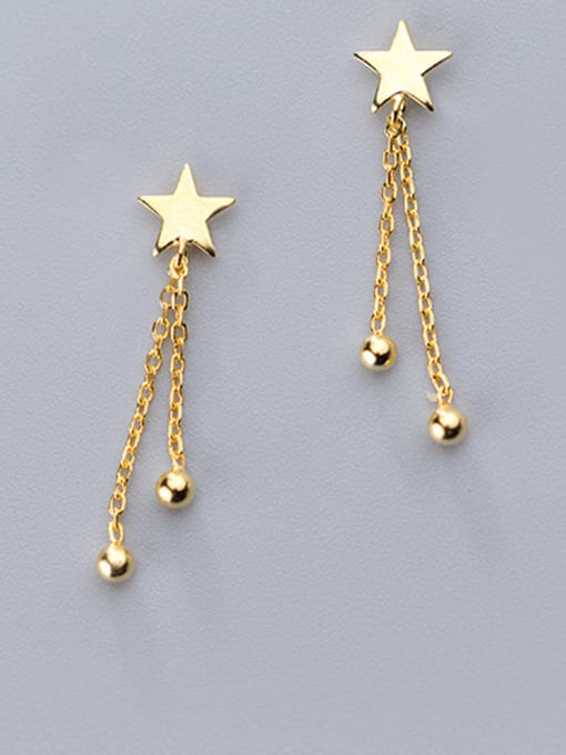 Rosh 925 Sterling Silver With 18k Gold Plated Trendy Star Drop Earrings 1