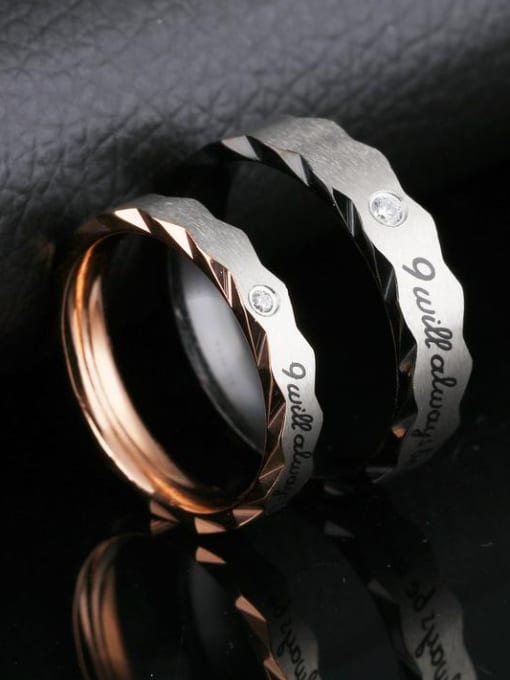 Open Sky Stainless Steel With Rose Gold Plated Fashion Geometric Rings 0