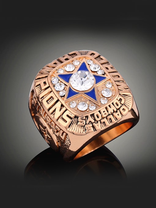 Gold Personalized 1971 American Football Dallas Cowboys Champions Alloy Ring