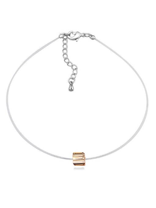 QIANZI Simple austrian Crystal Bead Alloy Anklet