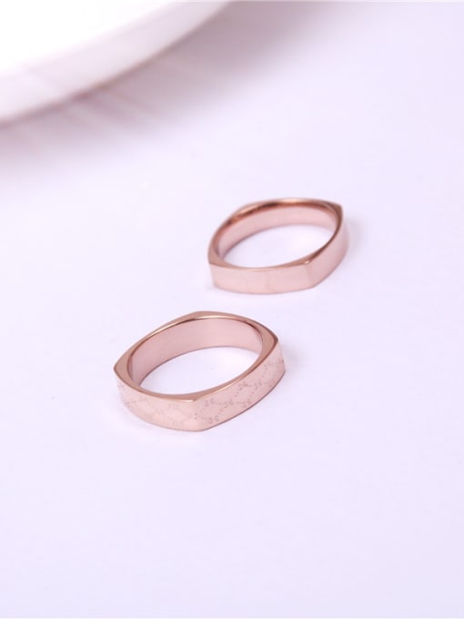 GROSE Square Rose Gold Plated Lover Ring 2