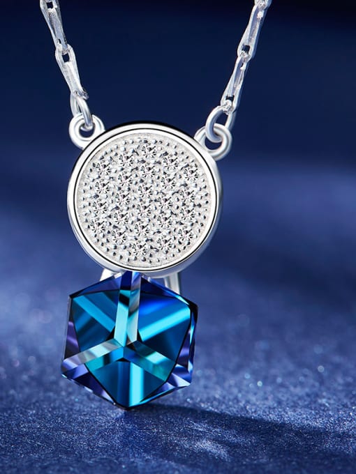 CEIDAI Blue Crystal S925 Silver Necklace 3