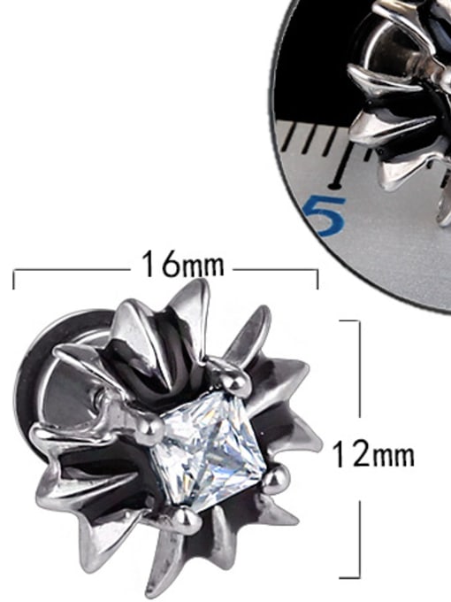 BSL Stainless Steel With Fashion Flower Stud Earrings 2